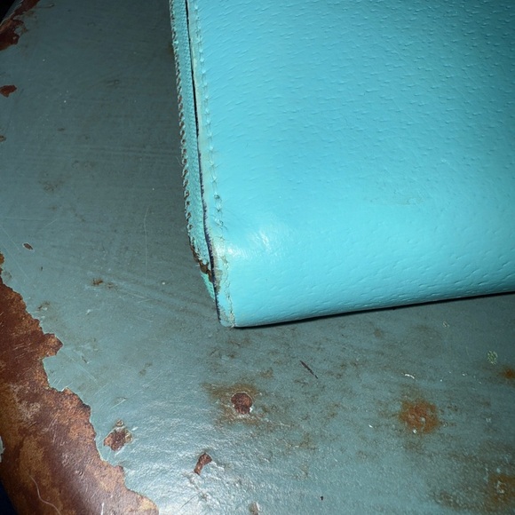 Kate Spade Teal Leather Wallet with Gold Polka Dots interior - Picture 3 of 9